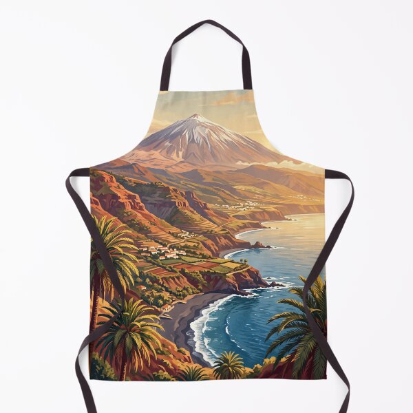 Item preview, Tenerife Canary Islands Vintage Travel Poster – Mount Teide & Atlantic Coast Art designed and sold by Bomax121.