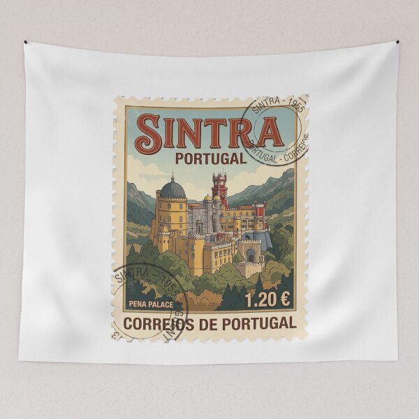 Item preview, Sintra Portugal Pena Palace Vintage Travel Stamp designed and sold by k3rstman1.
