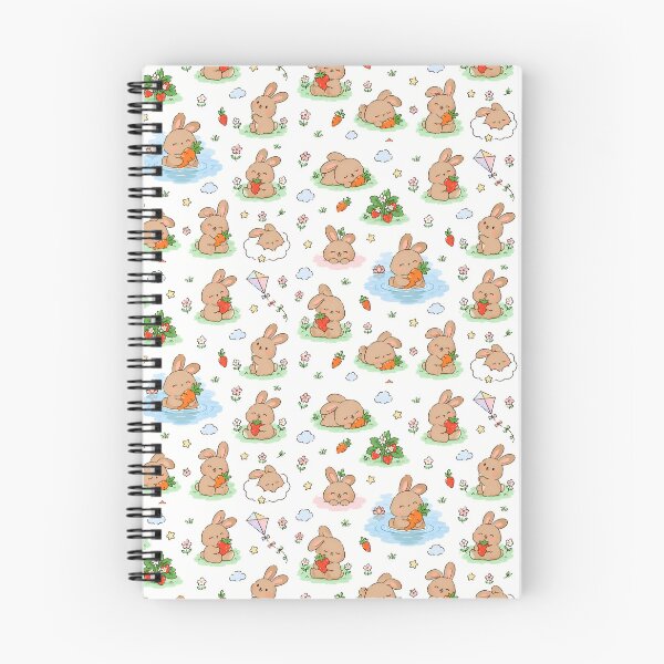 Item preview, Cute Brown Bunny Strawberry & Carrot Pattern designed and sold by yosefabutair.