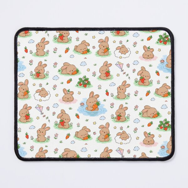 Item preview, Cute Brown Bunny Strawberry & Carrot Pattern designed and sold by yosefabutair.