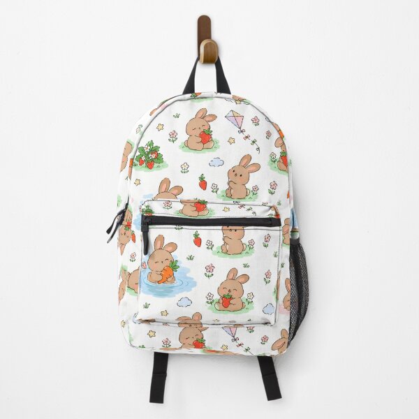 Item preview, Cute Brown Bunny Strawberry & Carrot Pattern designed and sold by yosefabutair.
