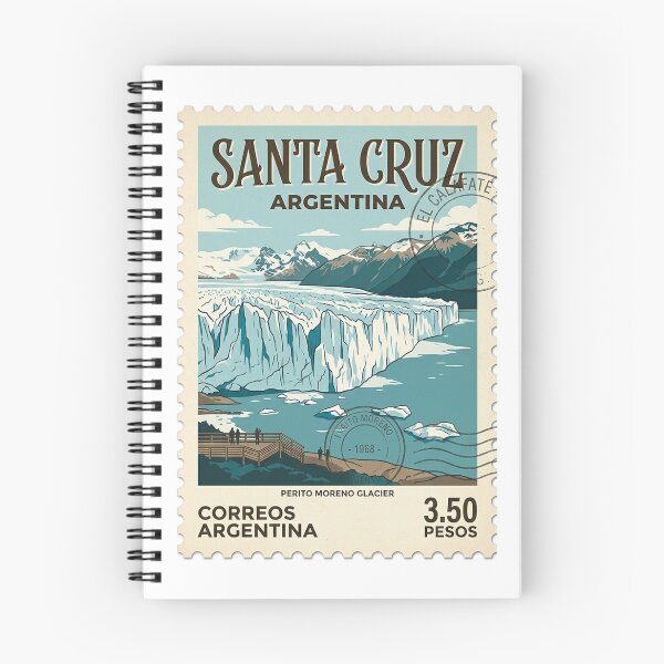 Item preview, Perito Moreno Glacier Argentina Vintage Travel Stamp designed and sold by k3rstman1.