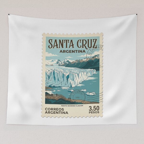 Item preview, Perito Moreno Glacier Argentina Vintage Travel Stamp designed and sold by k3rstman1.