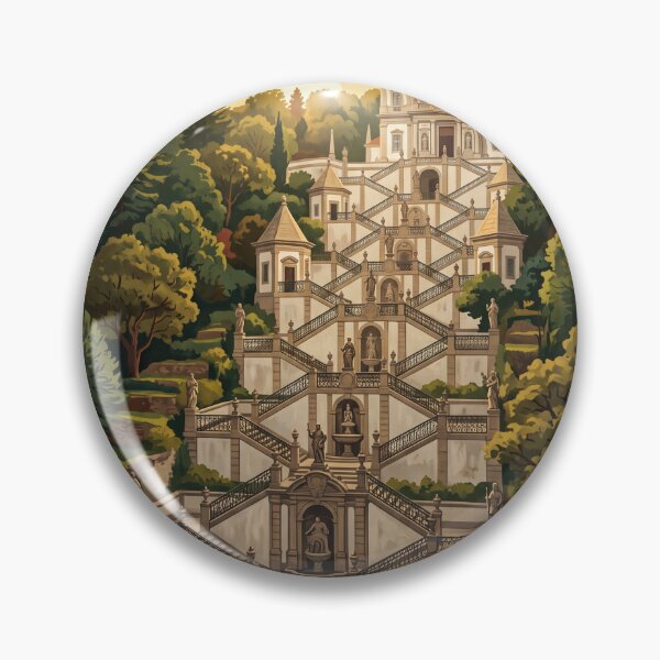 Item preview, Braga Portugal Vintage Travel Poster – Bom Jesus do Monte & Baroque Stairway Art designed and sold by Bomax121.
