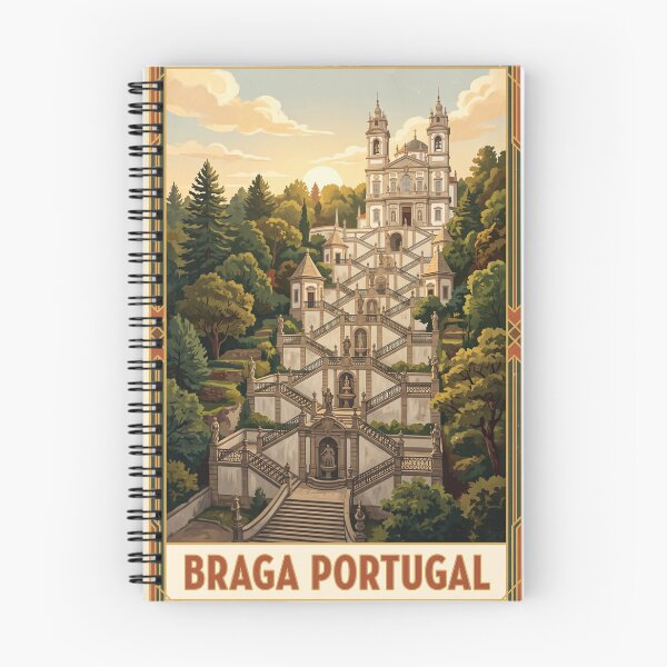 Item preview, Braga Portugal Vintage Travel Poster – Bom Jesus do Monte & Baroque Stairway Art designed and sold by Bomax121.