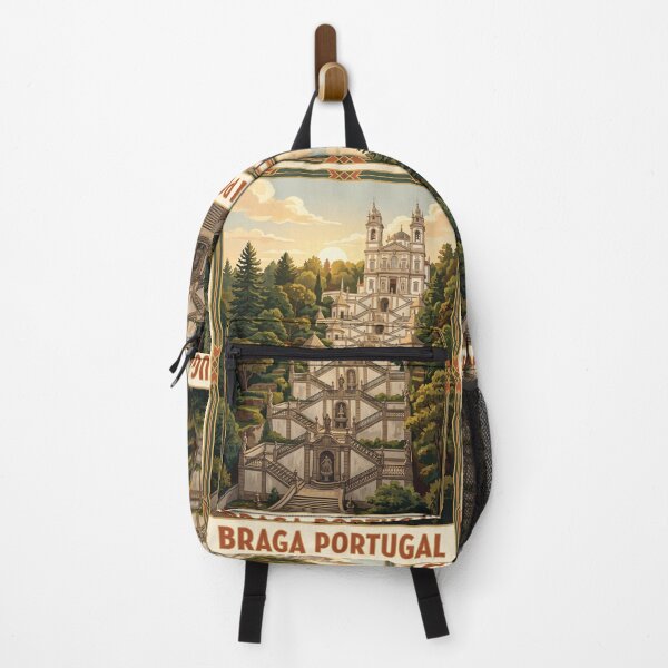 Item preview, Braga Portugal Vintage Travel Poster – Bom Jesus do Monte & Baroque Stairway Art designed and sold by Bomax121.