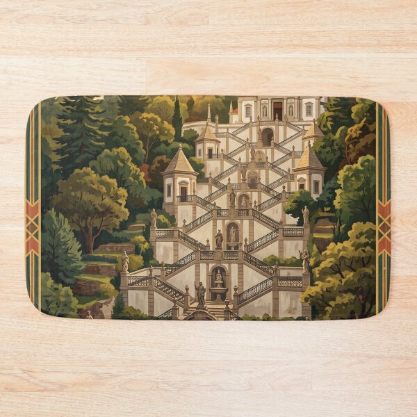 Item preview, Braga Portugal Vintage Travel Poster – Bom Jesus do Monte & Baroque Stairway Art designed and sold by Bomax121.