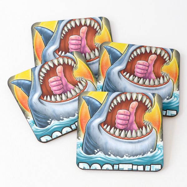 Item preview, Cheerful Shark with Positive Vibe and Thumbs Up designed and sold by Artessie.