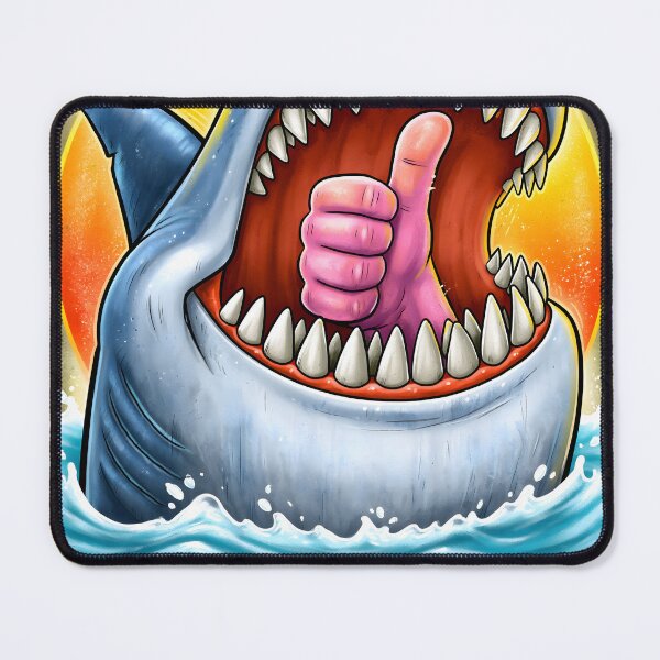 Item preview, Cheerful Shark with Positive Vibe and Thumbs Up designed and sold by Artessie.