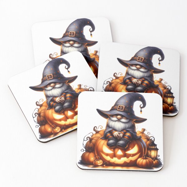 Item preview, Cute Halloween Wizard Gnome | Spooky Pumpkin Fall Cottagecore Art designed and sold by Lorraine Cozy Corner.