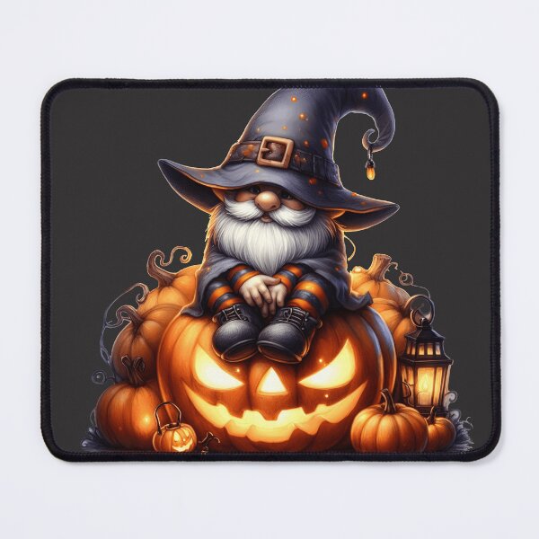 Item preview, Cute Halloween Wizard Gnome | Spooky Pumpkin Fall Cottagecore Art designed and sold by Lorraine Cozy Corner.