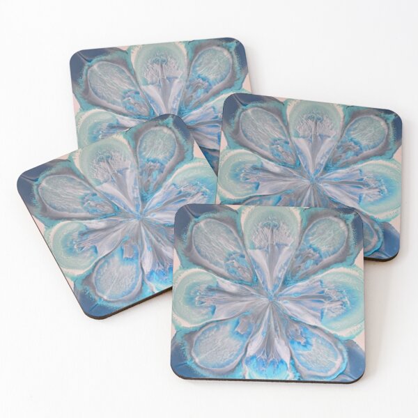 Item preview, Blue Ice – Cool Blue Acrylic Pour Art designed and sold by FlowingFreedom.