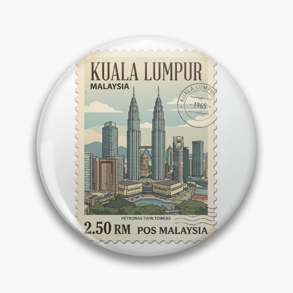 Item preview, Kuala Lumpur Malaysia Petronas Twin Towers Travel Stamp designed and sold by k3rstman1.