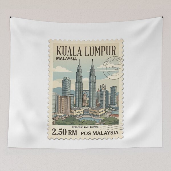 Item preview, Kuala Lumpur Malaysia Petronas Twin Towers Travel Stamp designed and sold by k3rstman1.