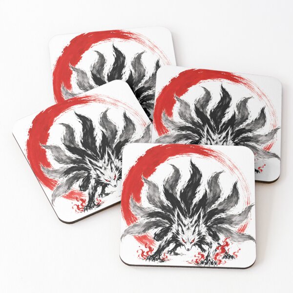 Item preview, Nine Tailed Kitsune Fox Spirit Enso Art designed and sold by MouradStudio.