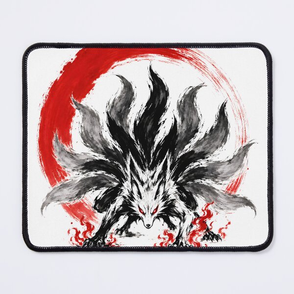 Item preview, Nine Tailed Kitsune Fox Spirit Enso Art designed and sold by MouradStudio.