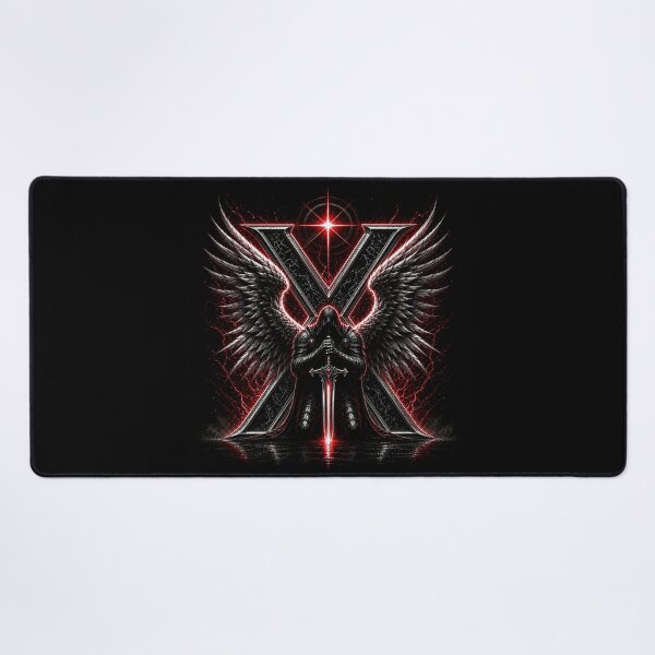 Item preview, Crimson Oath Sentinel Letter X designed and sold by BlissBlvdShop.