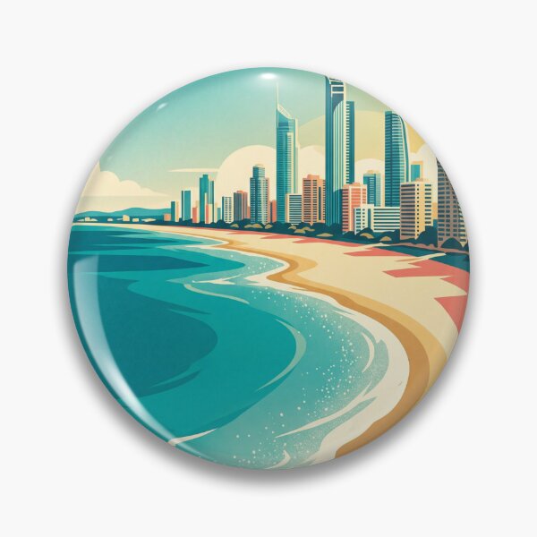 Item preview, Gold Coast Australia Vintage Travel Poster – Skyline, Beach & Pacific Coast Art designed and sold by Bomax121.
