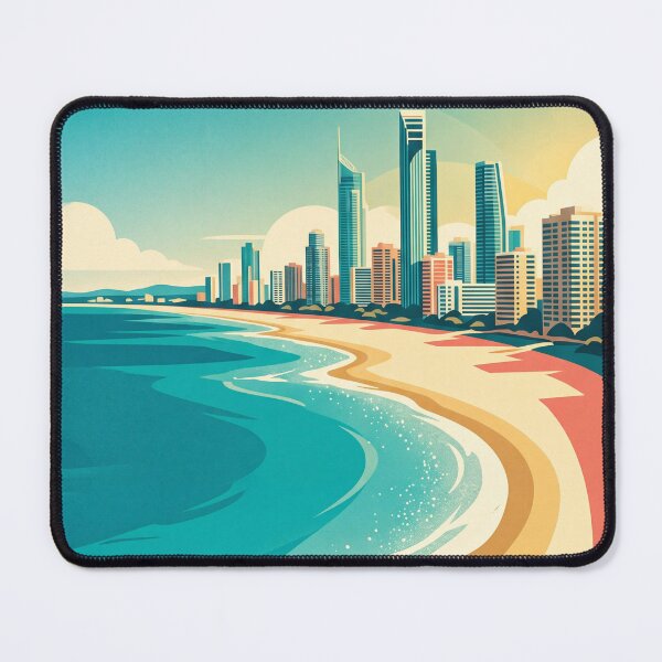 Item preview, Gold Coast Australia Vintage Travel Poster – Skyline, Beach & Pacific Coast Art designed and sold by Bomax121.