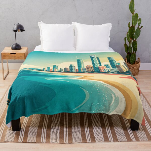 Item preview, Gold Coast Australia Vintage Travel Poster – Skyline, Beach & Pacific Coast Art designed and sold by Bomax121.
