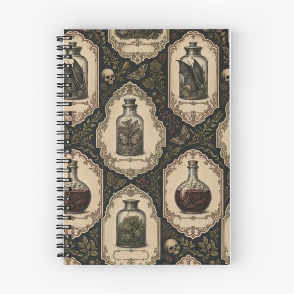 Item preview, Vintage Halloween Apothecary Labels Seamless Pattern | Witchy Sepia designed and sold by StickyGuys.