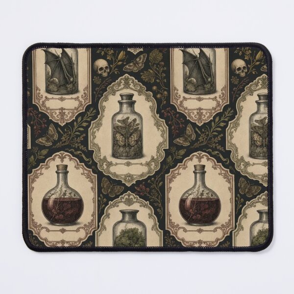 Item preview, Vintage Halloween Apothecary Labels Seamless Pattern | Witchy Sepia designed and sold by StickyGuys.