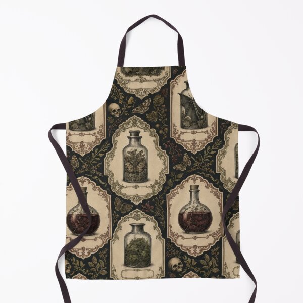 Item preview, Vintage Halloween Apothecary Labels Seamless Pattern | Witchy Sepia designed and sold by StickyGuys.