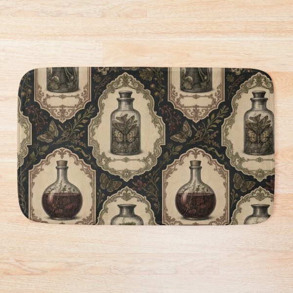 Item preview, Vintage Halloween Apothecary Labels Seamless Pattern | Witchy Sepia designed and sold by StickyGuys.