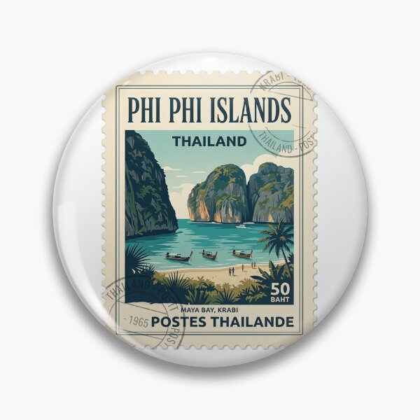 Item preview, Vintage Phi Phi Islands Thailand Travel Stamp designed and sold by k3rstman1.