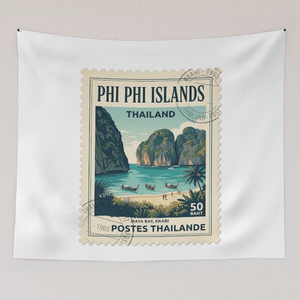 Item preview, Vintage Phi Phi Islands Thailand Travel Stamp designed and sold by k3rstman1.