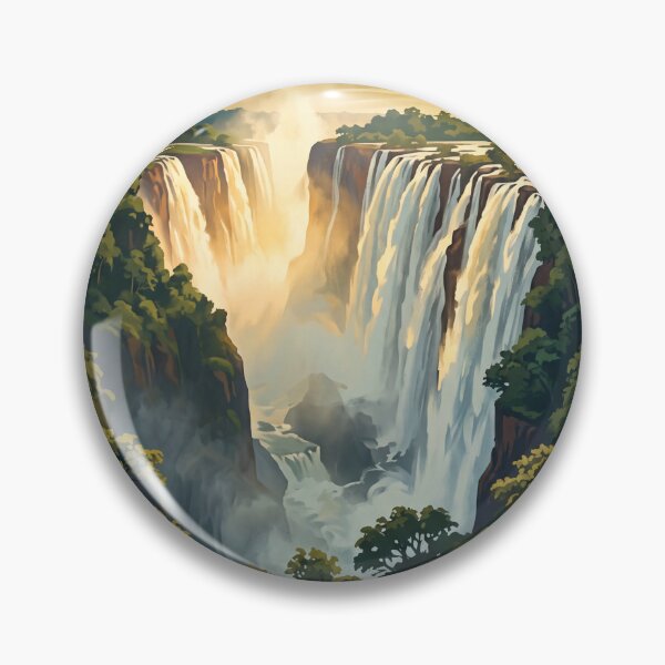 Item preview, Victoria Falls Zambia Vintage Travel Poster – Zambezi River & Waterfall Art designed and sold by Bomax121.