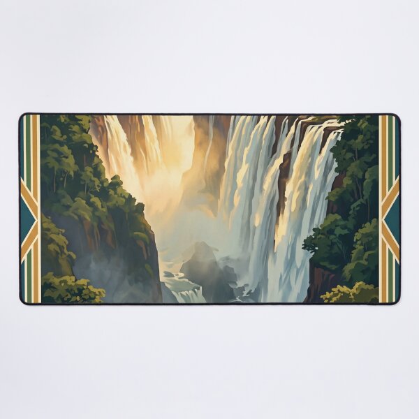 Item preview, Victoria Falls Zambia Vintage Travel Poster – Zambezi River & Waterfall Art designed and sold by Bomax121.