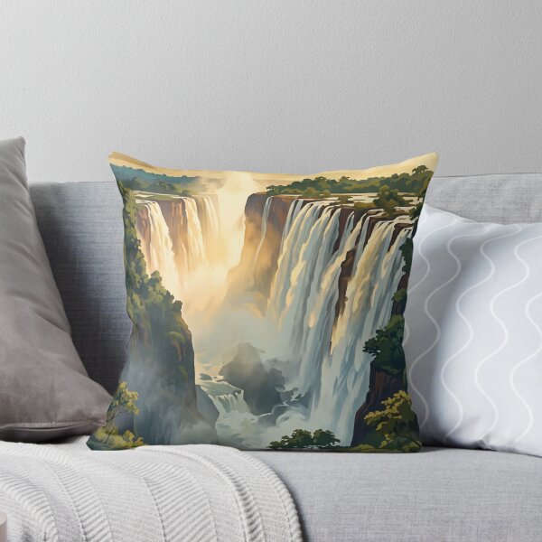 Item preview, Victoria Falls Zambia Vintage Travel Poster – Zambezi River & Waterfall Art designed and sold by Bomax121.