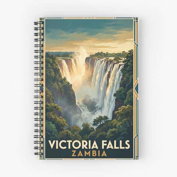 Item preview, Victoria Falls Zambia Vintage Travel Poster – Zambezi River & Waterfall Art designed and sold by Bomax121.
