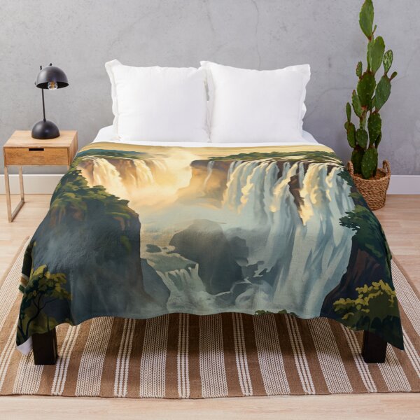 Item preview, Victoria Falls Zambia Vintage Travel Poster – Zambezi River & Waterfall Art designed and sold by Bomax121.