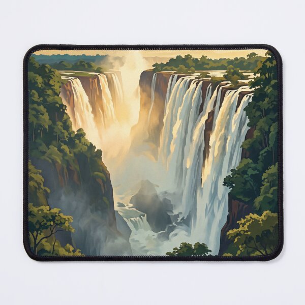 Item preview, Victoria Falls Zambia Vintage Travel Poster – Zambezi River & Waterfall Art designed and sold by Bomax121.