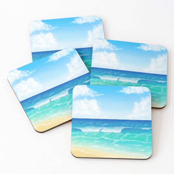 Item preview, Tropical Beach and Ocean Waves Digital Art - Summer Scenery designed and sold by Ice-14.
