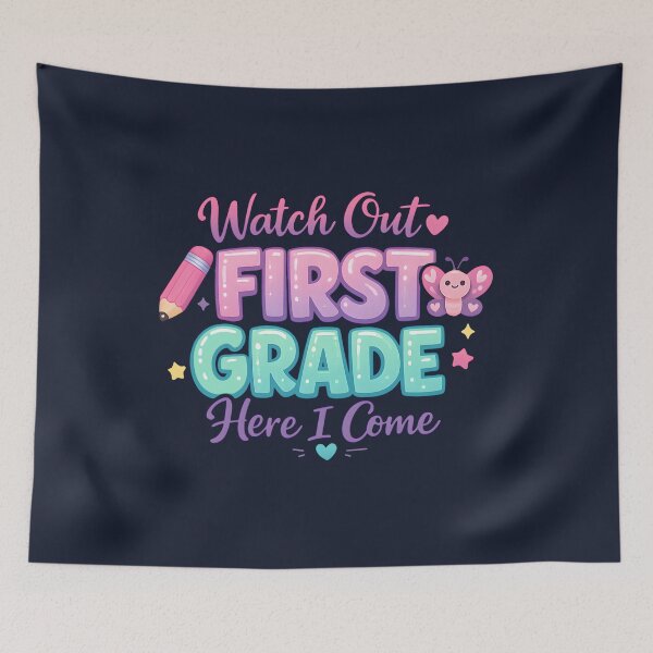 Item preview, Watch Out First Grade Here I Come – Kawaii Pastel Girls Back to School Gift  designed and sold by Artycom.
