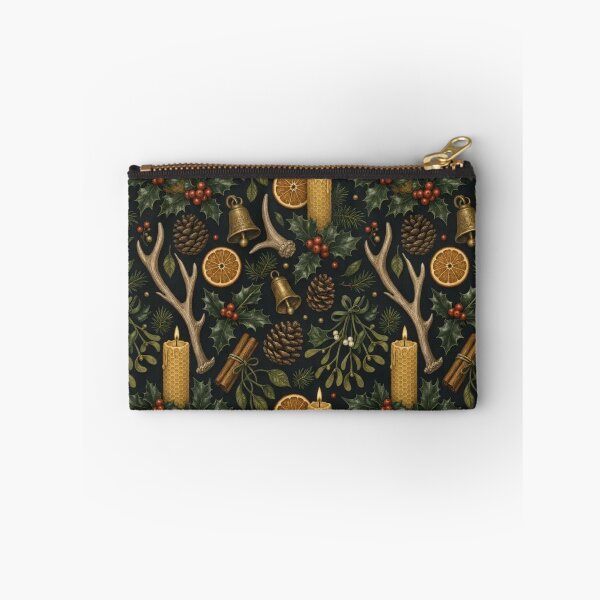 Item preview, Winter Solstice Altar Seamless Pattern | Gothic Yule Charcoal and Gold designed and sold by StickyGuys.
