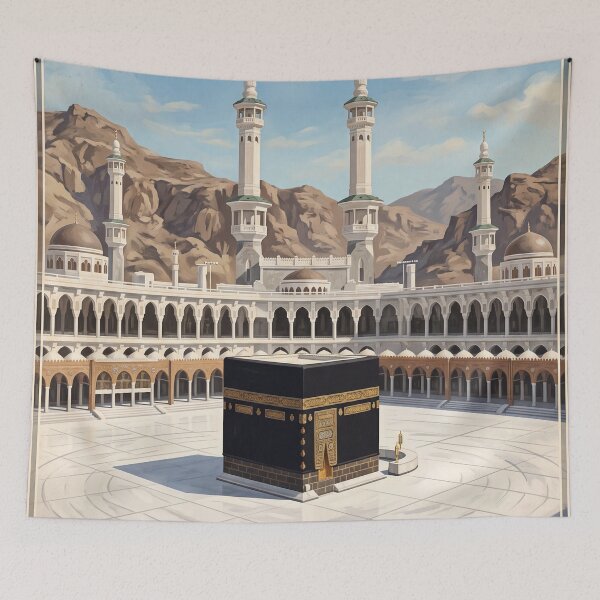 Item preview, Mecca Saudi Arabia Vintage Travel Poster – Kaaba & Masjid al-Haram Art designed and sold by Bomax121.