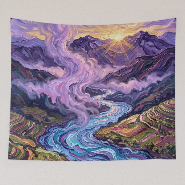 Item preview, Whirling River Through Violet Mountain Valley designed and sold by lenamedema.