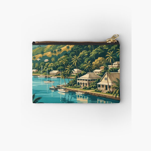 Item preview, Suva Fiji Vintage Travel Poster – Tropical Harbour & Island Landscape Art designed and sold by Bomax121.