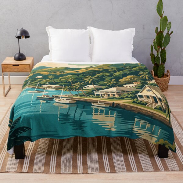 Item preview, Suva Fiji Vintage Travel Poster – Tropical Harbour & Island Landscape Art designed and sold by Bomax121.