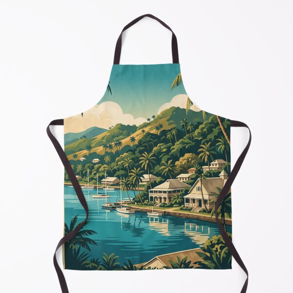 Item preview, Suva Fiji Vintage Travel Poster – Tropical Harbour & Island Landscape Art designed and sold by Bomax121.