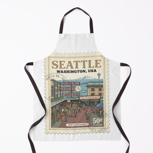 Item preview, Seattle Washington Pike Place Market Travel Stamp designed and sold by k3rstman1.