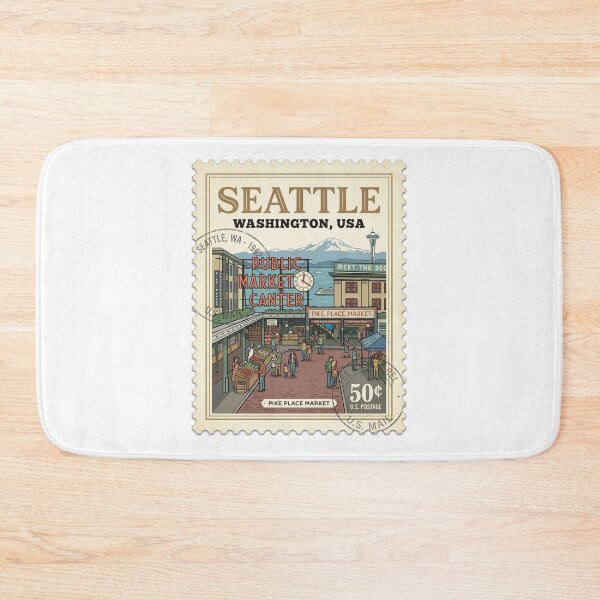 Item preview, Seattle Washington Pike Place Market Travel Stamp designed and sold by k3rstman1.
