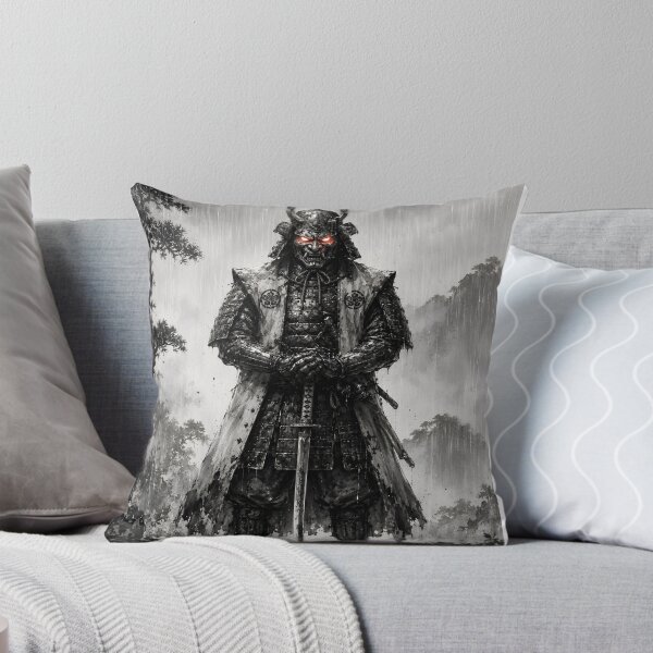 Item preview, Oni Samurai Warrior in Rain Japanese Ink designed and sold by MouradStudio.