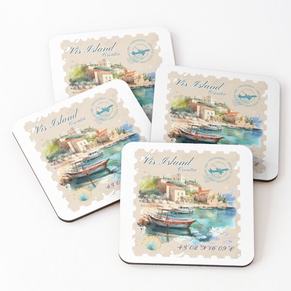 Item preview, Vis Island Croatia postal card designed and sold by Anna Sacha.