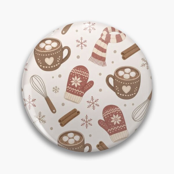 Item preview, Hot Cocoa and Knitted Mittens Seamless Pattern | Cozy Winter Cocoa Brown designed and sold by StickyGuys.