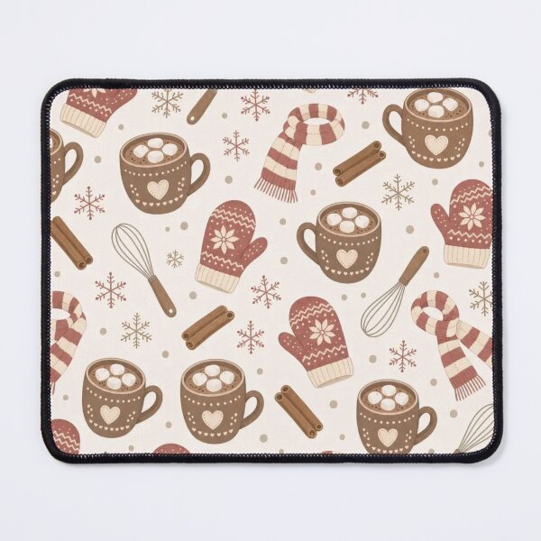 Item preview, Hot Cocoa and Knitted Mittens Seamless Pattern | Cozy Winter Cocoa Brown designed and sold by StickyGuys.